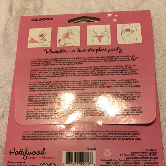 Hollywood Fashion Secrets Adhesive Thong XS-S - Picture 3 of 3